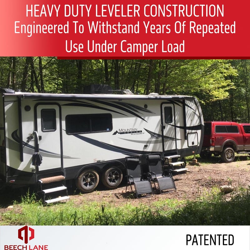 Beech Lane Camper Leveler 1 Pack - Precise Camper Leveling, Includes One Curved Leveler, One Chock, and One Rubber Grip Mat, Heavy Duty Leveler Works for Campers Up to 35,000 LBs, Patented - Image 3